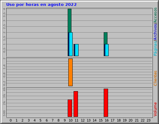 Uso por horas en agosto 2022