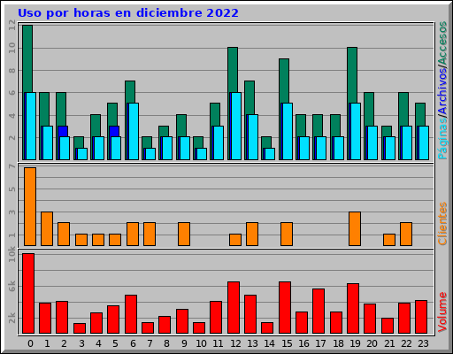 Uso por horas en diciembre 2022